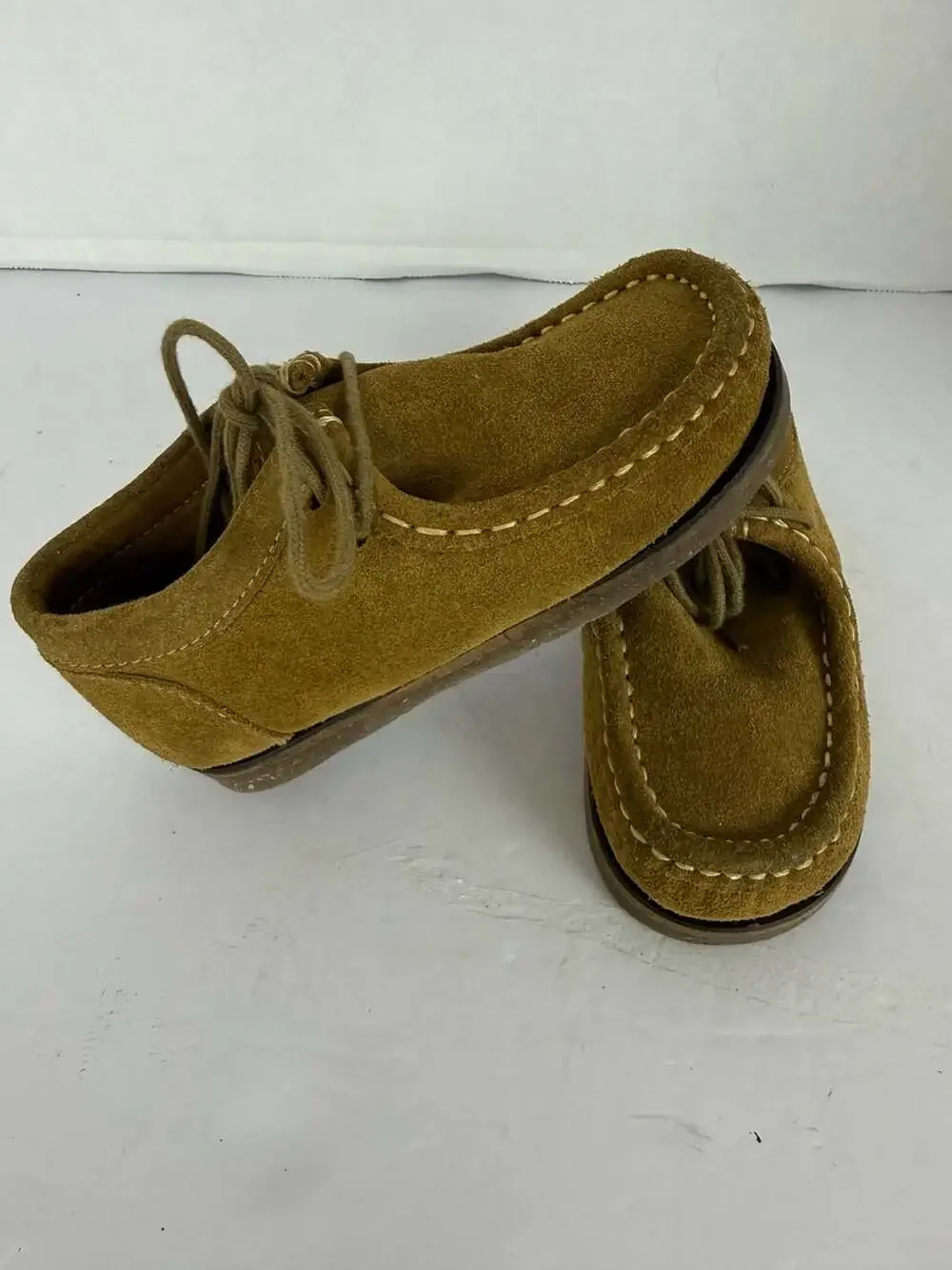 Zara Kids Brown Suede Moccasin Wallabee Style Shoes Size 28